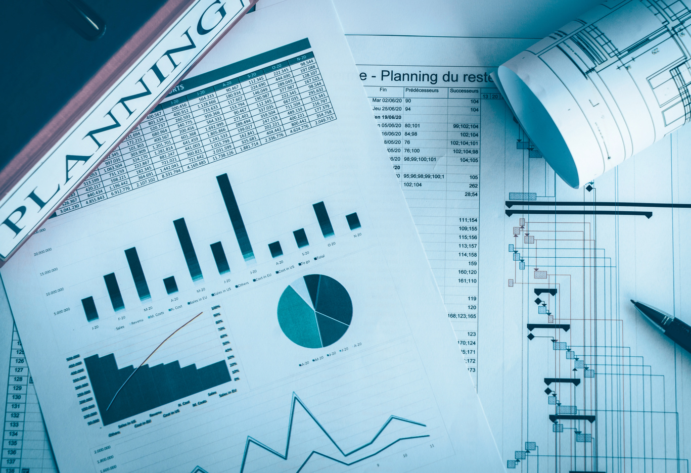 Project Planning Gantt Chart, project management concept